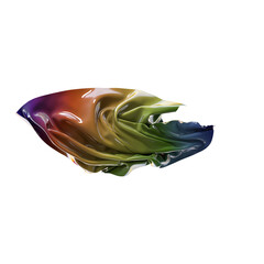 Aufkleber - Metallic fabric with an iridescent sheen flowing gracefully
