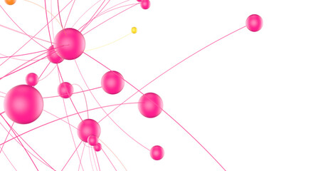 Leinwandbilder - Abstract connected dots and lines. Concept of AI technology, Motion of digital data flow.