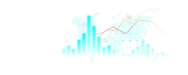 Wall Mural - conceptual technology background image of financial graph analysis, stock market, trading