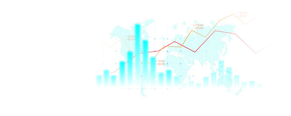 Wall Mural - conceptual technology background image of financial graph analysis, stock market, trading