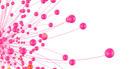 Poster - Falling cyber particles. Big data stream. 3d