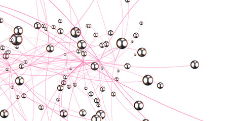 Fototapete - Falling cyber particles. Big data stream. 3d
