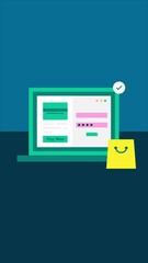 A laptop shows a secure online checkout page with options to apply discount coupon codes for a smooth shopping experience.