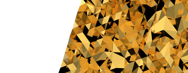 Poster - Gold Polygon Background 3D Rendering