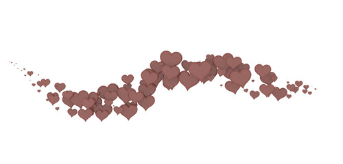 Poster - hearts on a pink background. 3d render illustration for advertising. Valentine's Day.