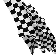 Poster - The checkered flag waves in the wind signaling the end of a race