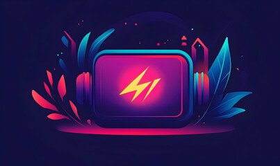 Wall Mural - futuristic energy box surrounded by leaves