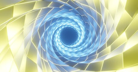Abstract Geometric Tunnel Loop. 3D animation