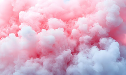 Wall Mural - pink and white smoke clouds fill the air