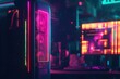 © mohdakram - Futuristic Gaming Setup with Neon Lights and Vibrant Colors Showcasing a High-Performance Computer Tower and Monitors in an Immersive Atmosphere