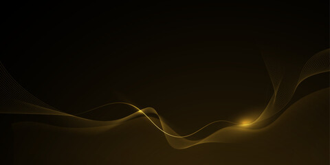 Leinwandbilder - Vector abstract light gold effect, flow line, motion pattern and golden gradient color for luxury wallpaper, template banner, futuristic background. Illustration modern graphic design with space
