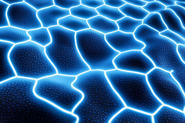 abstract blue cellular pattern glowing network texture background