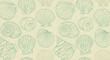 © ABDULELLAH - Sea Shells Pattern Elegant Teal and Beige Seashell Illustration, Perfect for Summer Designs, Beach Themed Projects, and Coastal Decor