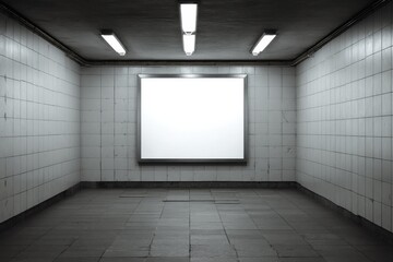 Poster - Blank Billboard in Subway Station, Ideal for Advertising Campaigns and Urban Marketing, Offering a Space for Creative Expression and Brand Awareness : Generative AI