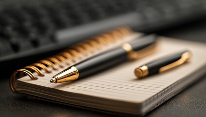 Leinwandbilder - Close-Up of Pen on Notepad for Business Planning, Representing Productivity and Creative Writing, Ideal for Content Creation and Academic Research : Generative AI