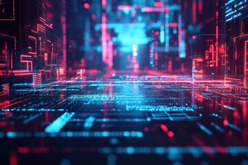 Wall Mural - Futuristic Digital Data Matrix