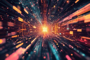 Wall Mural - Futuristic Digital Vortex