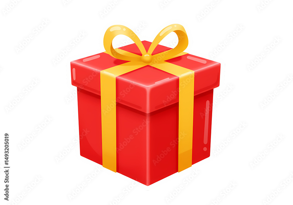 Red Gift Box with Yellow Ribbon Free Download Images isolated on ...