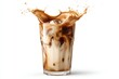 © Gulnaz - A glass of coffee with a splash of milk and ice