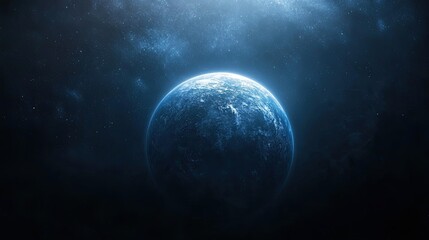 Wall Mural - futuristic space station in deep space. sci-fi wallpaper. planet background.