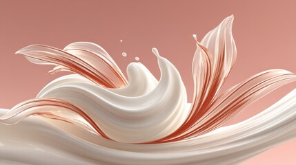 Wall Mural - Flowing Cream Art