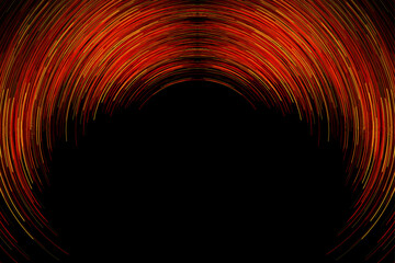 Fototapete - Red orange circular futuristic minimalism: elegant tech minimal round lines. Concept geometric vector design