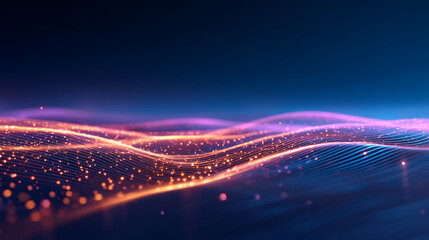An abstract glowing light pattern against a dark backdrop, concept of futuristic technology. Generative AI 31573552 3