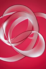 Wall Mural - abstract ribbons flowing on red background; studio shot of curving shapes; modern design element for