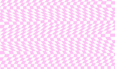 Poster - Abstract Checkered Y2k Background. Cool Grid Groovy Pattern. Trippy Checker Retro Texture