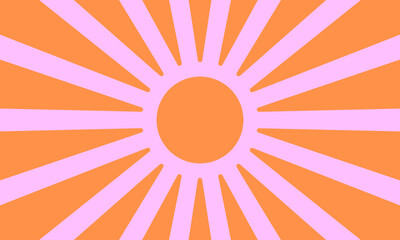 Aufkleber - Sun Shine Rays Groovy Pattern. Cool Retro Funky Beams Summer Background.