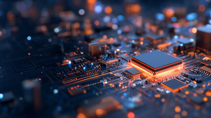 Circuit board background. Electronic computer hardware technology. Generative AI 14581139 4