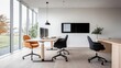 © San - Modern Office Interior with Minimalist Design and Natural Light