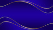 © iPood - Abstract dark blue gold curve wave modern luxury empty space center background
