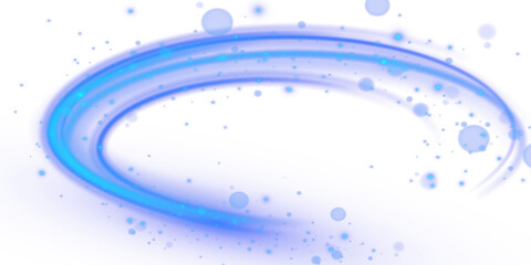 Poster - Light and bright Twirl. Curved blue line light effect. High-speed light energy effect for game characters action