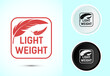 © BakiBullah - Light weight icon design illustration. Feather icon, Light weight label sign symbol in color black and white