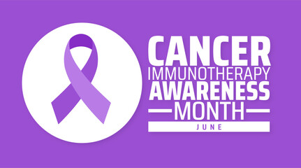 Wall Mural - cancer immunotherapy awareness month background banner or poster design template. observed every yea