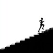 © Greentree - Silhouette of Runner Ascending Stairs Progress, Success, and Determination