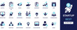© MDRUHULAMIN - Startup icon set collection. Capital, funding list, vision, growth, business, due, prototype, venture, concept, financier and best solid icon set.
