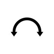 © Siarhei - Semicircular rounded double ended arrow. Dual semi circle arrow with curved base. Vector illustration.