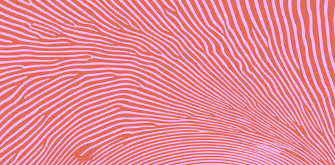 Aufkleber - Bold abstract vector pattern with wavy, organic stripes in pink and terracotta. This groovy, retro-inspired style is popular in trendy backgrounds, wall art, and modern dopamine decor.