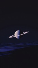 Wall Mural - Saturn with its iconic rings against a dark space background