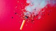 © Juan - Red smoke bomb with glitter explosion in surreal artistic photography concept of creative energy