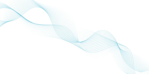 Aufkleber - Smooth wave abstract vector background layout design.background image with dynamic curves.Abstract blue futuristic blend waves lines technology background and sound wave lines on white background.	