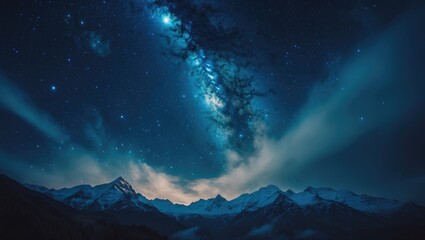 Wall Mural - nighttime photography: camping under a sky filled with stars