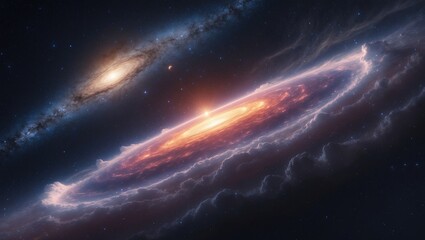 Wall Mural - Planet-like ionized gas cloud in space due to star collapse in the realm of science fiction and galaxy chemistry