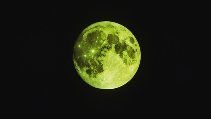 Wall Mural - a full yellow moon against a black backdrop for your nighttime and gloomy design theme. beautiful ph
