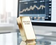 © P - Gold Bar and Stock Market Chart on Computer Screen, Financial Investment and Success Concept gold ai