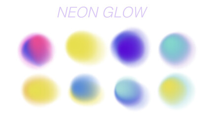 Fototapete - Soft glowing gradient shapes in pastel tones, representing the current trendy aura gradient and ethereal digital art style.