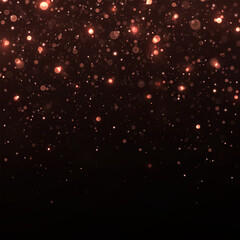 Wall Mural - sparkling falling lights. magical particles twinkling on black background. blurred effect of shining