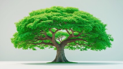 Wall Mural - a green tree against a clean background